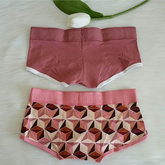 Size XS PINK VICTORIA'S SECRET LOGO BOYSHORT.nwt - Picture 2 of 2